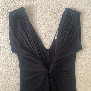 Deep V-Neck Rusched Top Maxi Dress